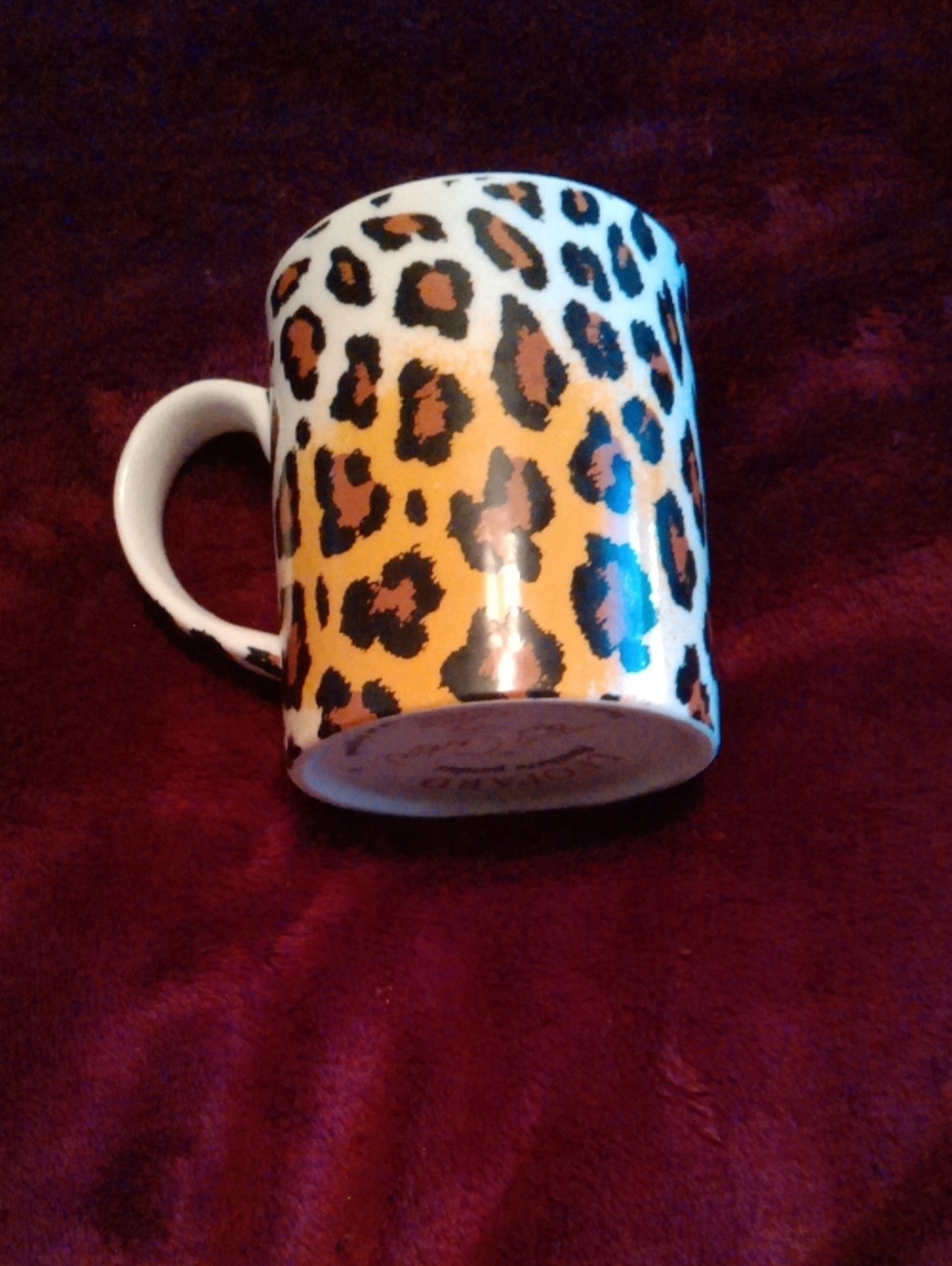 Leopard Print Ceramic Coffee Mug - Yellow Black